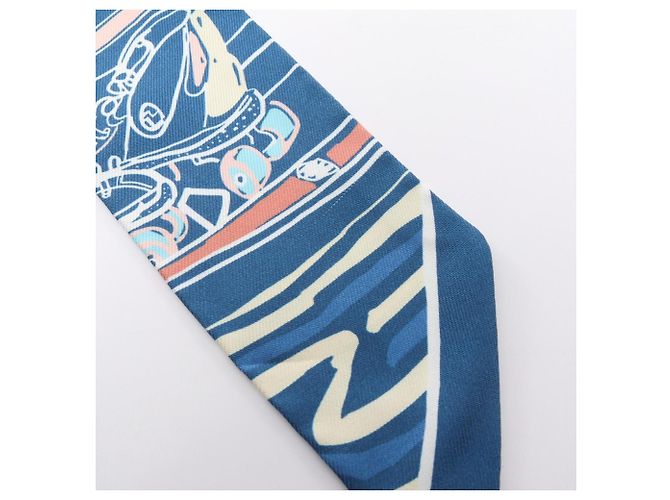 Hermès Pañuelo de seda Hermes Twilly Rayures d'ete Azul Multicolor - vista 6