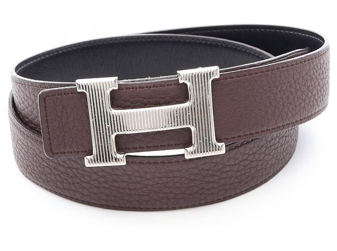 Hermès Hermes Constance H-Belt Reversible Leather Belt Brown Black - view 6