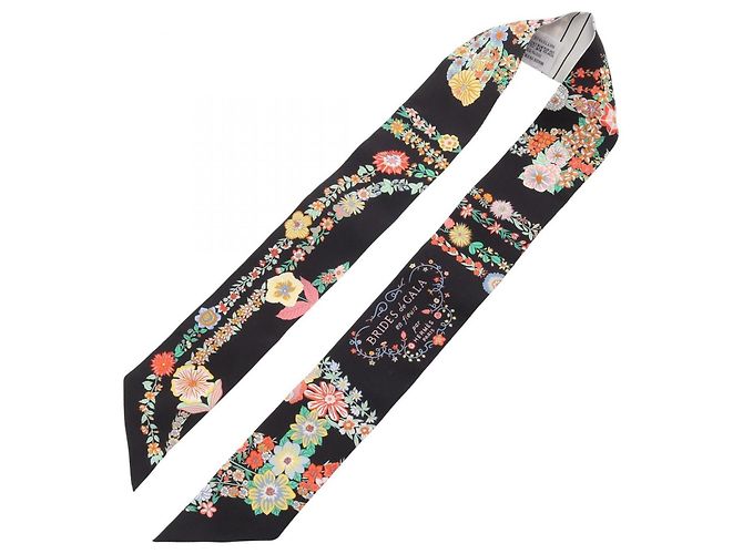 Hermès Hermes Twilly Brides de Gala en Fleurs Schal Schwarz Mehrfarben - Ansicht 2