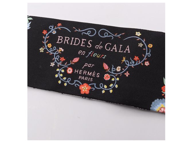 Hermès Hermes Twilly Brides de Gala en Fleurs Schal Schwarz Mehrfarben - Ansicht 6