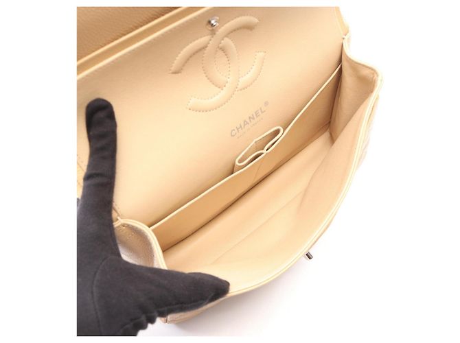 Borsa a tracolla Chanel Matelassé Double Flap Beige - vista 3