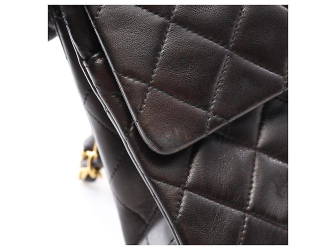Sac à épaule Chanel Matelassé Double Flap Noir - vue 11