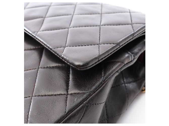 Sac à épaule Chanel Matelassé Double Flap Noir - vue 12