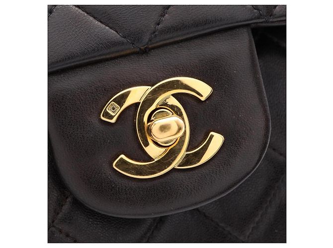 Sac à épaule Chanel Matelassé Double Flap Noir - vue 13