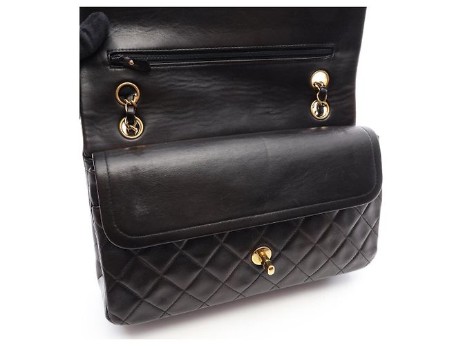 Sac à épaule Chanel Matelassé Double Flap Noir - vue 6