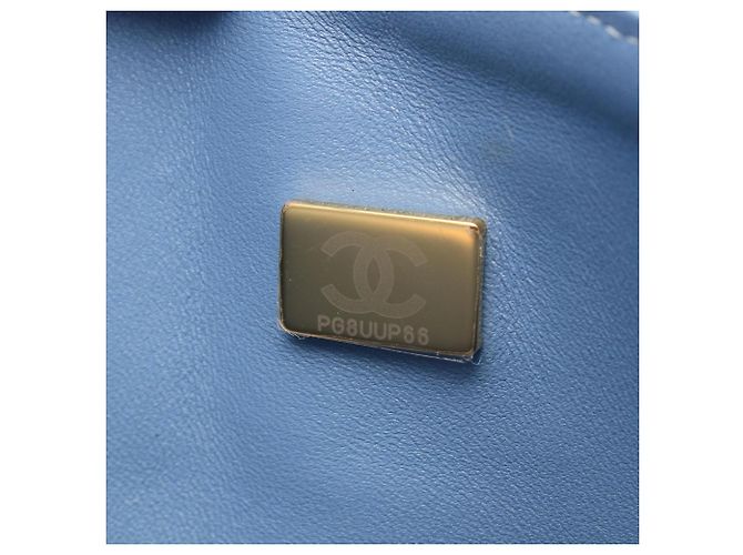 Borsa Chanel Matelassé Double Flap in denim Blu - vista 5