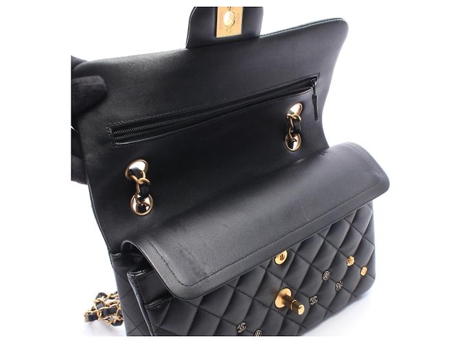 Borsa a tracolla Chanel Matelassé Double Flap Nero - vista 8