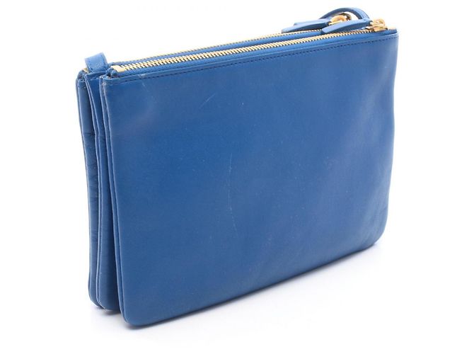 Céline Borsa a tracolla Celine TRIO SMALL in pelle blu - vista 2