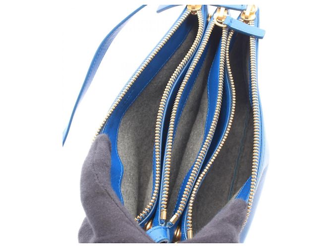 Céline Borsa a tracolla Celine TRIO SMALL in pelle blu - vista 3