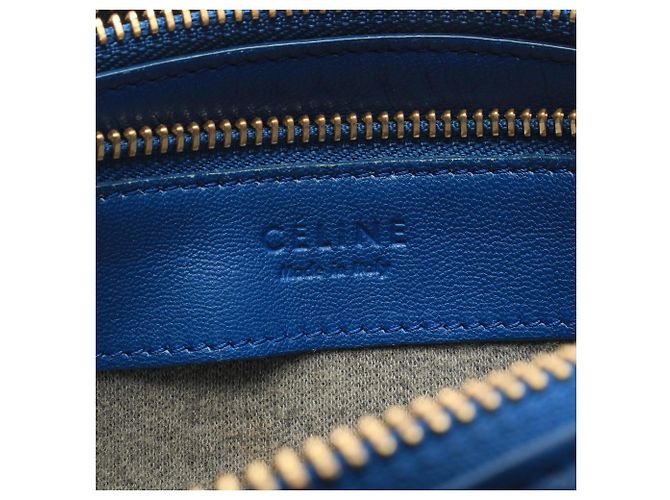 Céline Borsa a tracolla Celine TRIO SMALL in pelle blu - vista 4