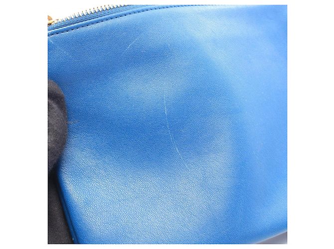 Céline Borsa a tracolla Celine TRIO SMALL in pelle blu - vista 6