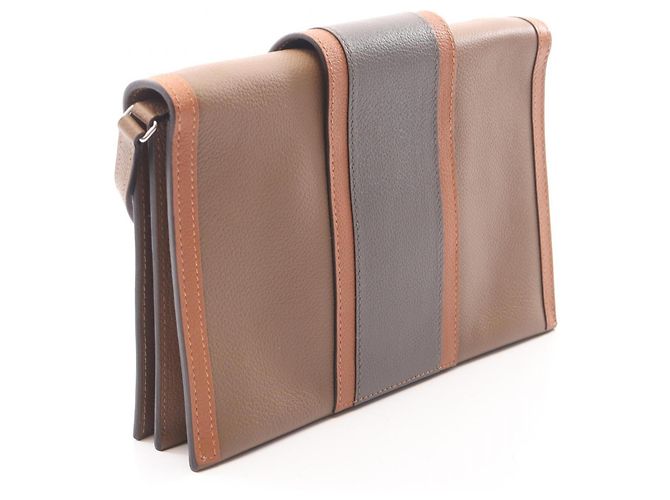 Hermès Borsa a tracolla Hermes H Passant Marrone Beige Grigio - vista 2