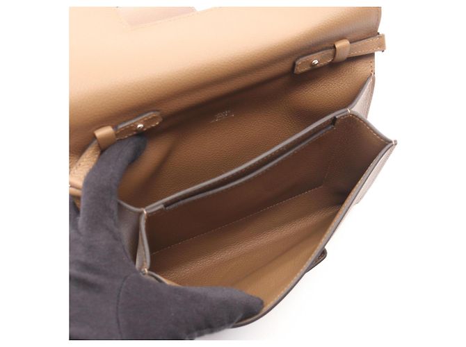 Hermès Borsa a tracolla Hermes H Passant Marrone Beige Grigio - vista 3
