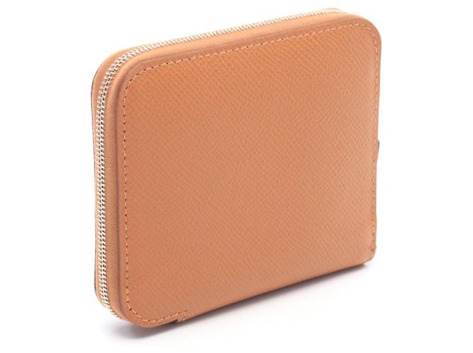 Hermès Cartera redonda de seda Hermes Azap Compact Castaño - vista 2