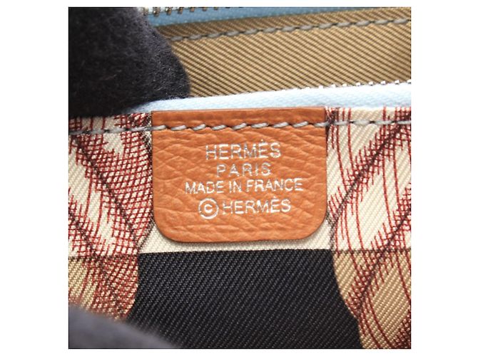 Hermès Cartera redonda de seda Hermes Azap Compact Castaño - vista 4