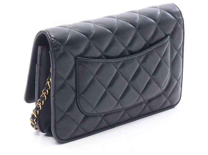 Borsa a tracolla Chanel Matelassé in pelle d'agnello nera Nero - vista 2