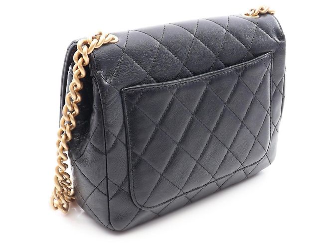 Borsa a tracolla Chanel Matelassé in pelle nera Nero - vista 2