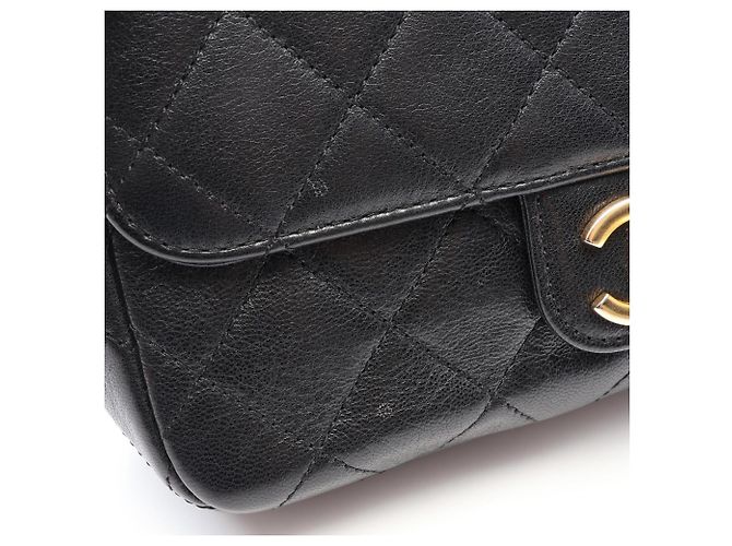 Borsa a tracolla Chanel Matelassé in pelle nera Nero - vista 7