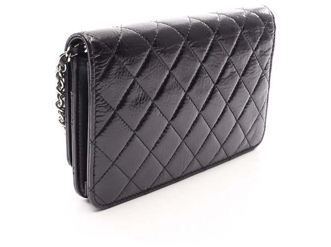 Borsa a tracolla Chanel in pelle matelassé Nero - vista 2