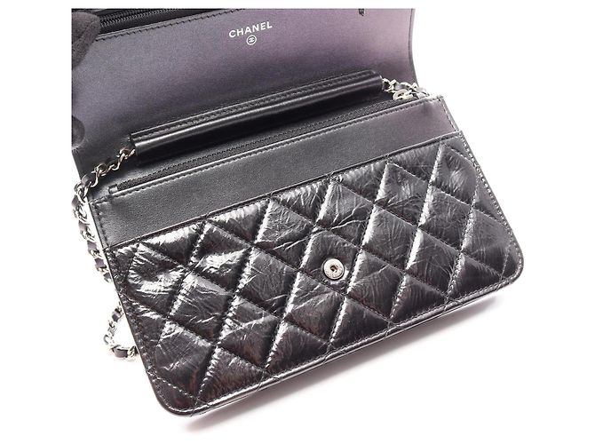 Borsa a tracolla Chanel in pelle matelassé Nero - vista 8