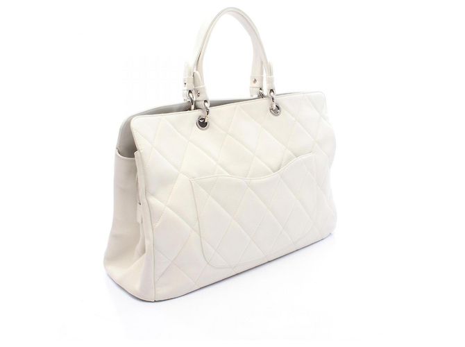 Chanel Matelassé Large Coco Mark Tote Bag Weiß - Ansicht 2