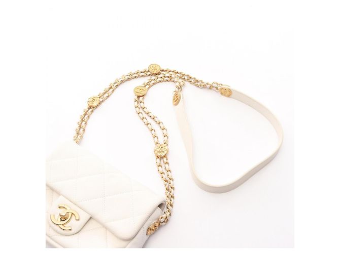 Borsa a tracolla Mini Flap Chanel Matelassé Bianco - Ansicht 11
