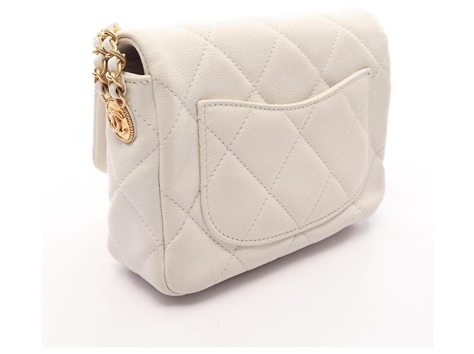 Borsa a tracolla Mini Flap Chanel Matelassé Bianco - Ansicht 2
