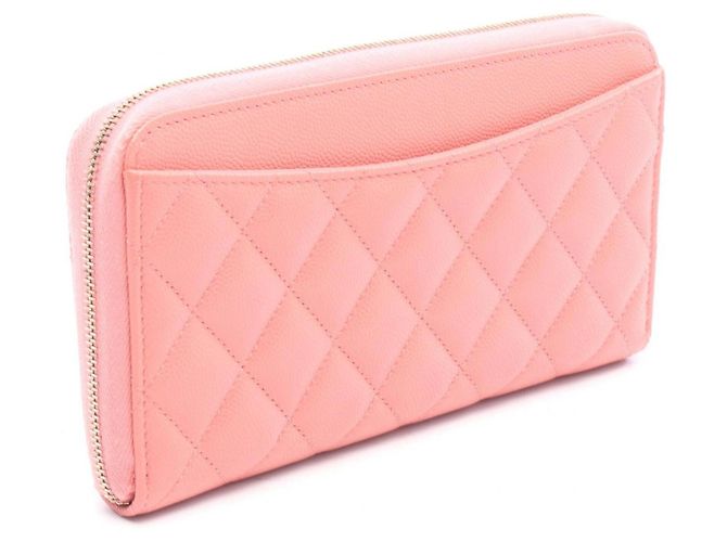 Cartera larga redonda Chanel Matelassé Rosa - vista 2