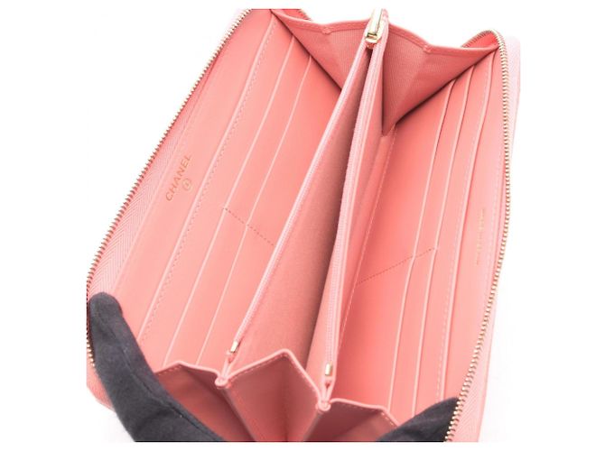 Cartera larga redonda Chanel Matelassé Rosa - vista 3