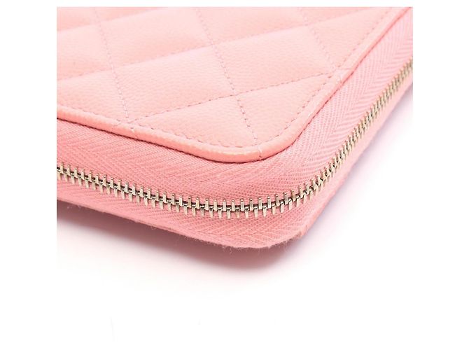 Cartera larga redonda Chanel Matelassé Rosa - vista 6