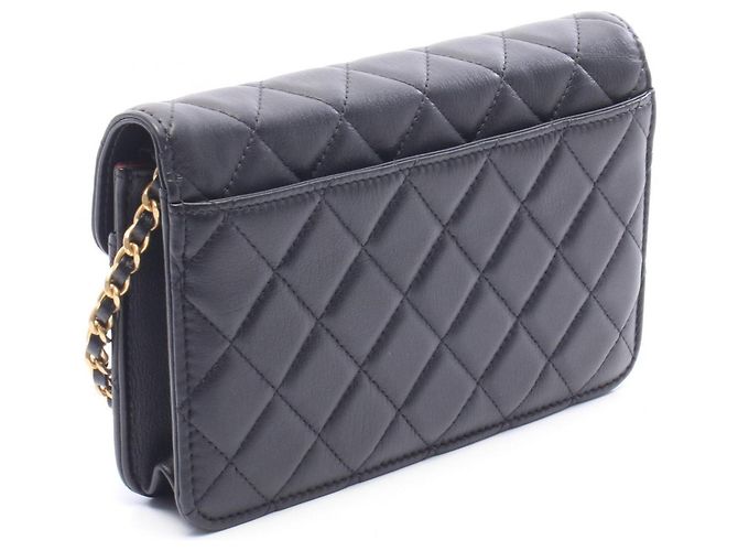 Borsa a tracolla Chanel Matelassé Logo Nero - vista 2