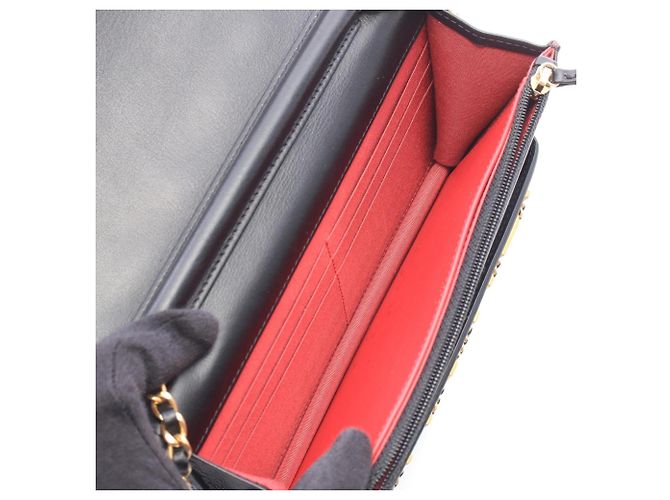 Borsa a tracolla Chanel Matelassé Logo Nero - vista 3