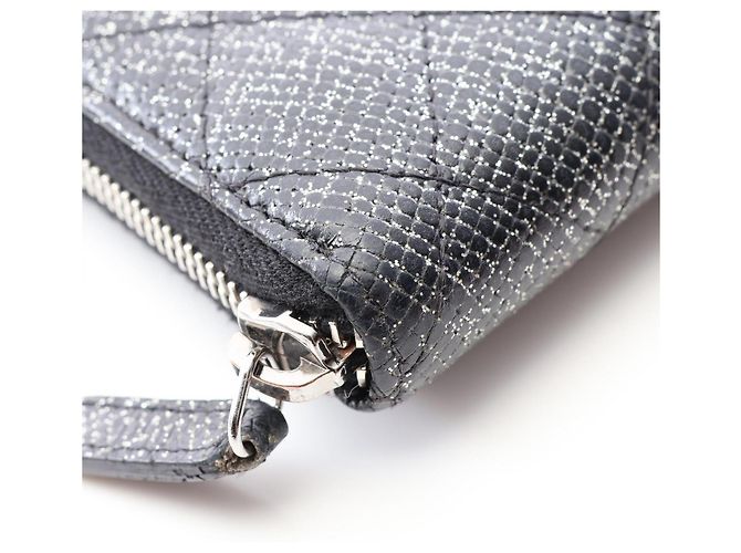 Cartera larga redonda Chanel Matelassé Glitter Negro - vista 12