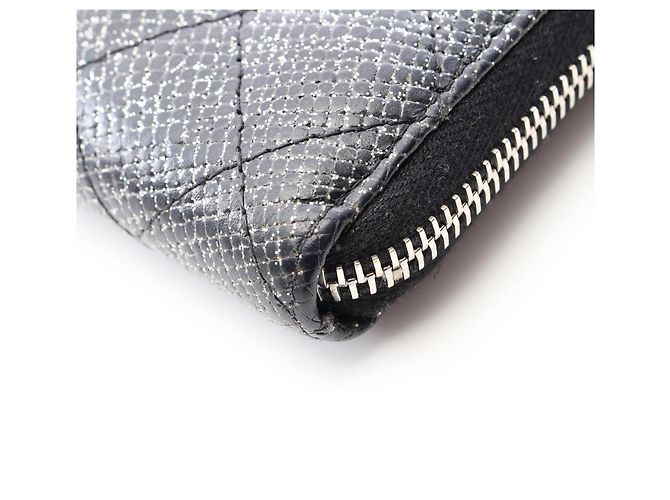 Cartera larga redonda Chanel Matelassé Glitter Negro - vista 13