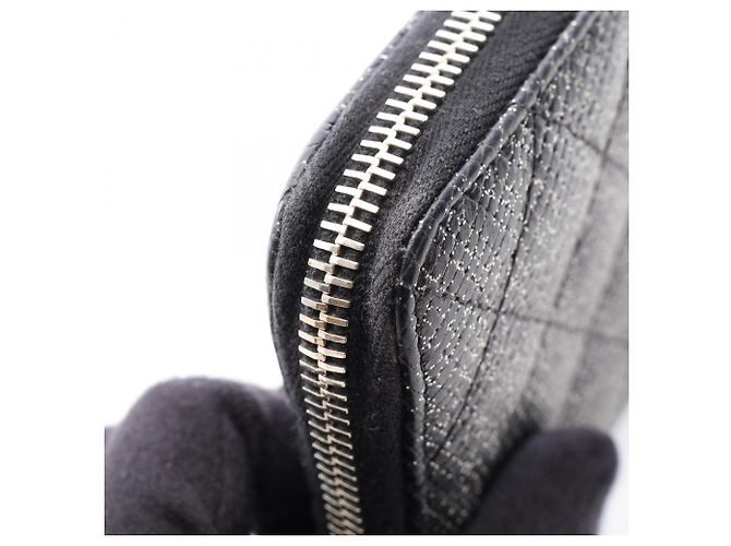 Cartera larga redonda Chanel Matelassé Glitter Negro - vista 14
