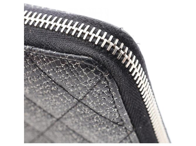 Cartera larga redonda Chanel Matelassé Glitter Negro - vista 15