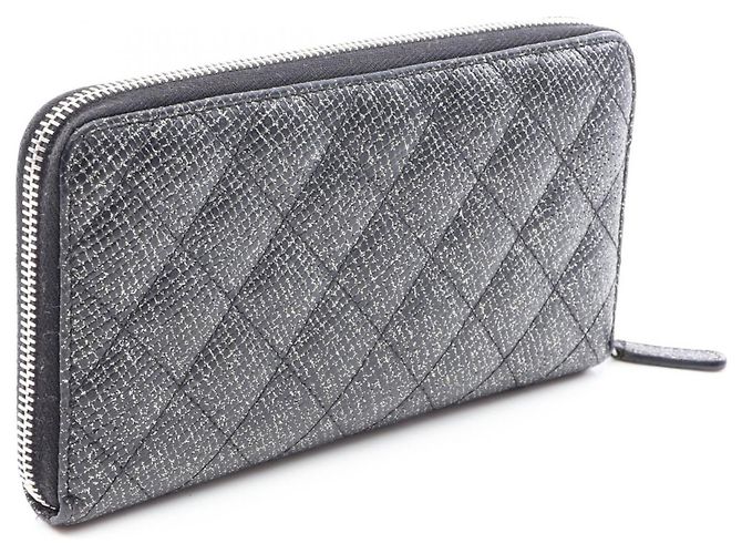 Cartera larga redonda Chanel Matelassé Glitter Negro - vista 2