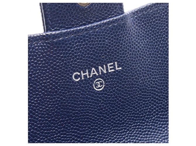 Cartera larga bi-fold Chanel Matelassé Azul marino - vista 4