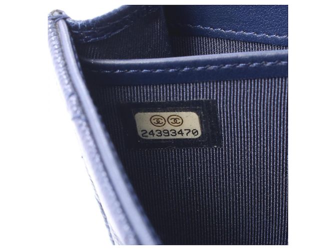 Cartera larga bi-fold Chanel Matelassé Azul marino - vista 5