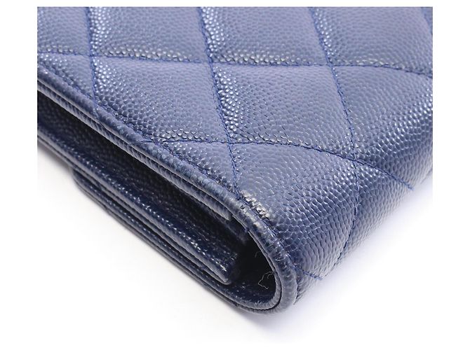 Cartera larga bi-fold Chanel Matelassé Azul marino - vista 9