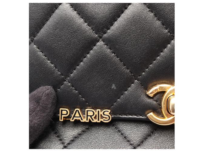 Borsa Chanel Mini Flap - Pelle Nera Nero - vista 10