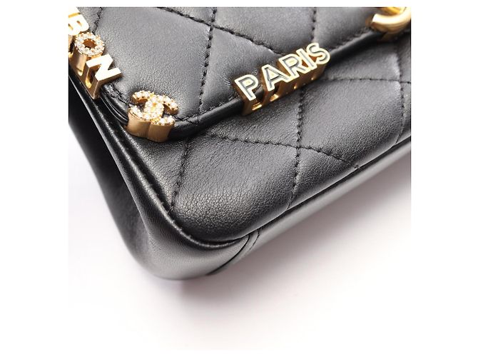 Borsa Chanel Mini Flap - Pelle Nera Nero - vista 12