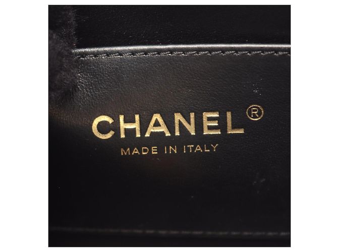 Borsa Chanel Mini Flap - Pelle Nera Nero - vista 4