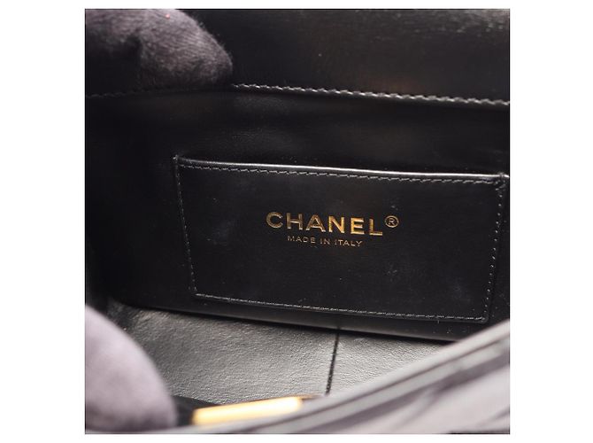 Borsa Chanel Mini Flap - Pelle Nera Nero - vista 7