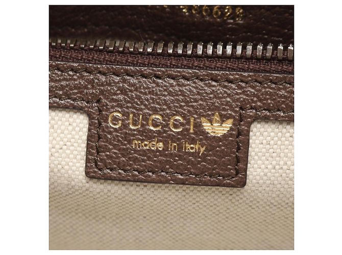 Borsa Duffle Mini Gucci x adidas Marrone Bianco Beige - vista 4