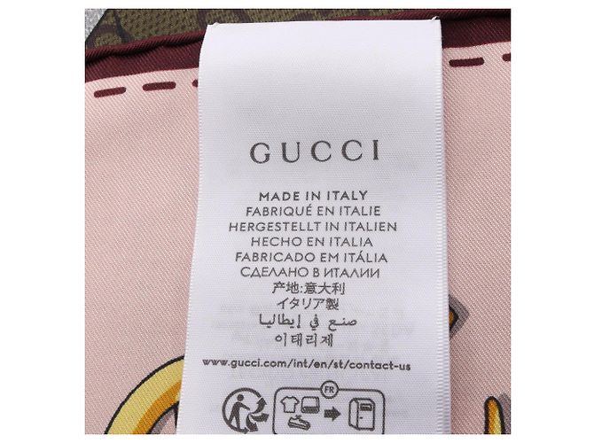 Gucci x Yuko Higuchi Seidentuch mit GG-Muster Pink Mehrfarben Beige - Ansicht 2