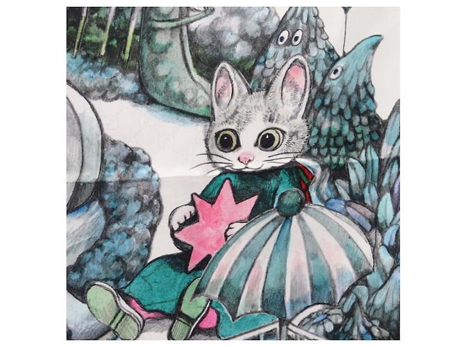 Gucci x Yuko Higuchi Seidentuch mit GG-Muster Mehrfarben Grün - Ansicht 8