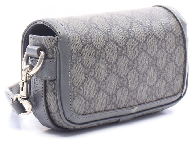 Bolso de hombro Gucci Ophidia Super Mini GG Supreme Castaño Negro - vista 2