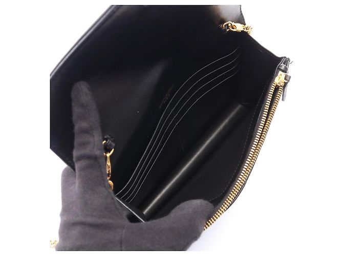 Borsa a busta Cassandra in pelle nera Yves Saint Laurent Nero - vista 3