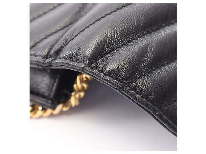 Borsa a busta Cassandra in pelle nera Yves Saint Laurent Nero - vista 7